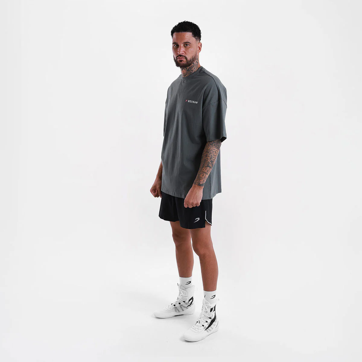 T-shirt Boxraw We Don't Play Boxing Oversize Gris-rose  - Image 4