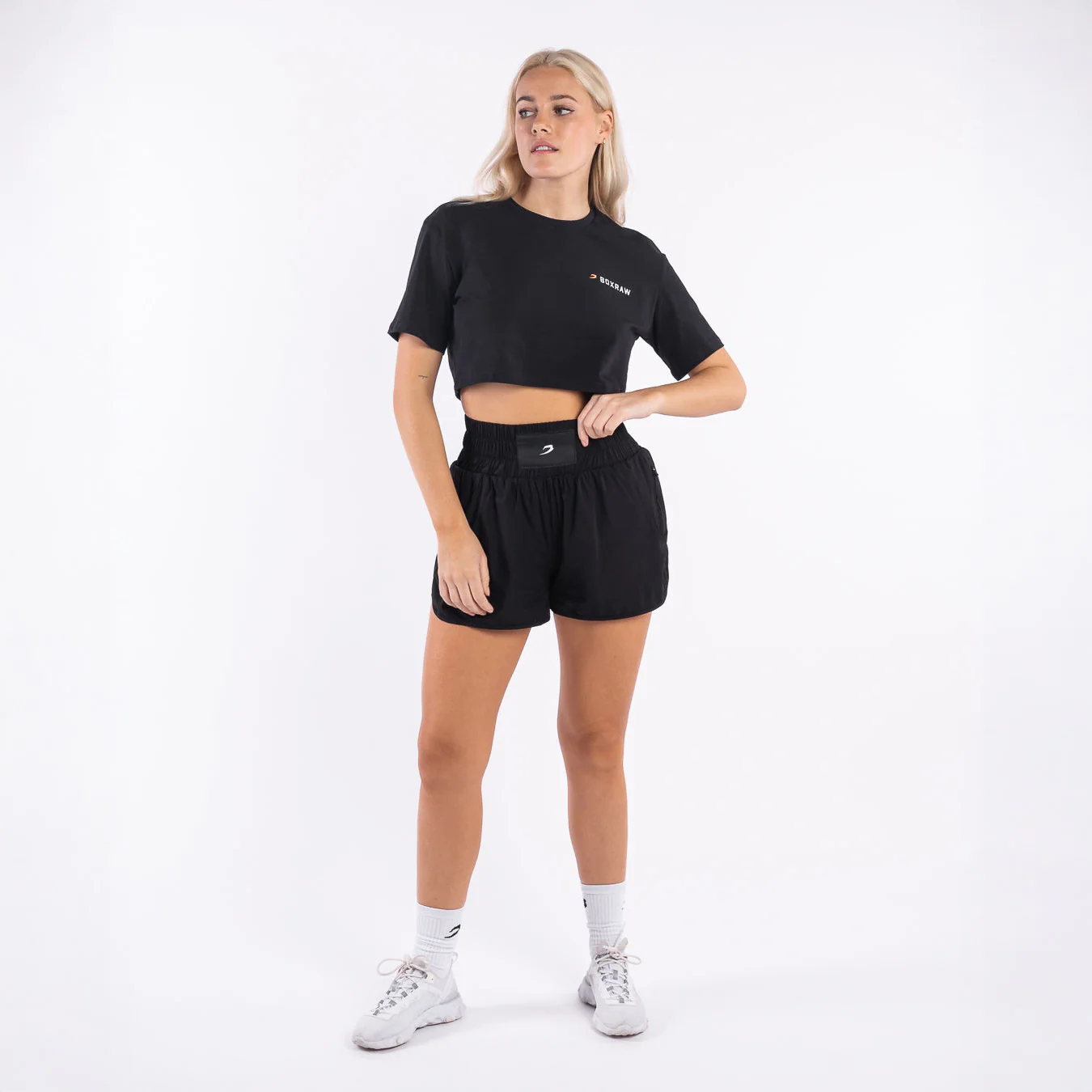 T-shirt femme Boxraw We Don't Play Boxing Crop Noir 