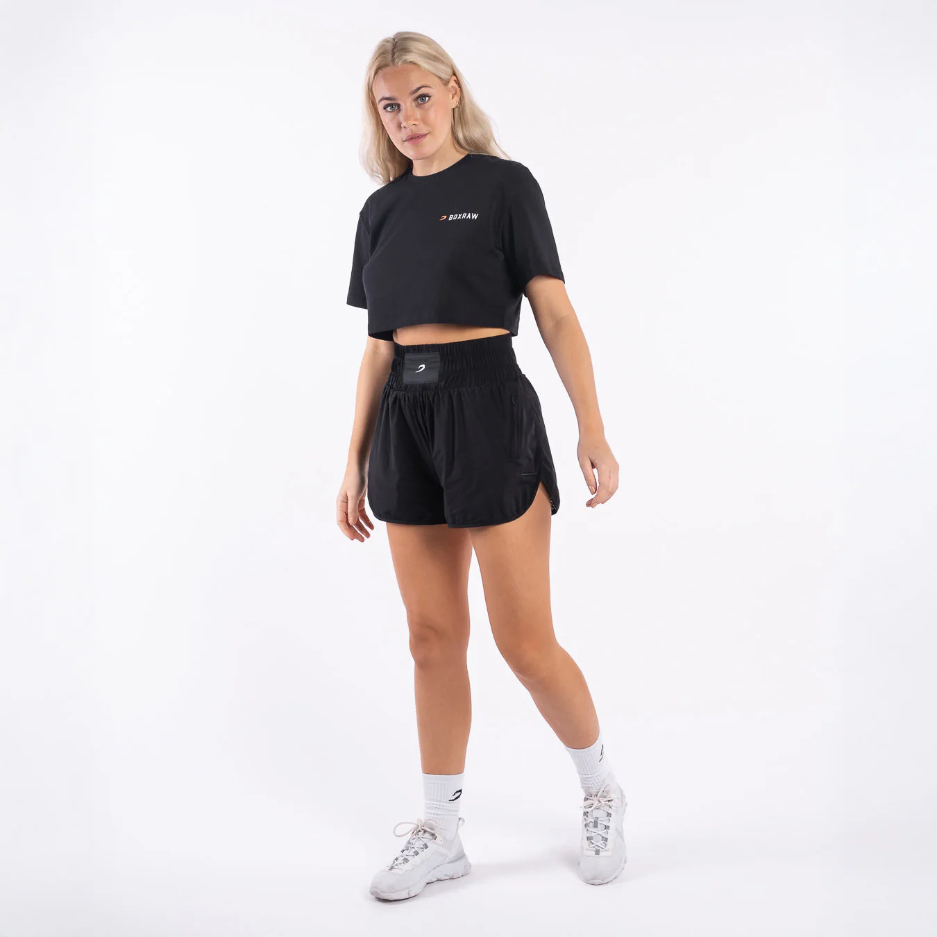 T-shirt femme Boxraw We Don't Play Boxing Crop Noir  - Image 3