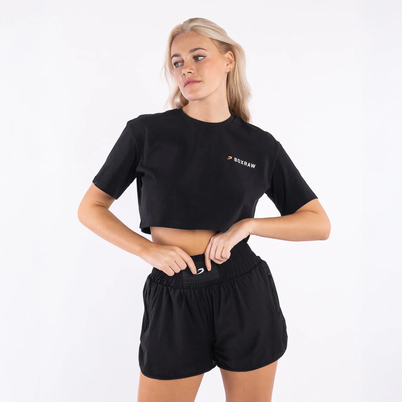T-shirt femme Boxraw We Don't Play Boxing Crop Noir  - Image 5